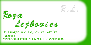 roza lejbovics business card